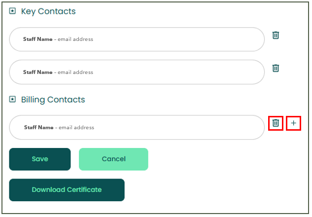 Add/Remove Key Contacts